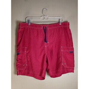 St Johns Bay Mens Size M  Red Swim Trunks Board Shorts